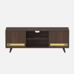 Grainford Solid Wood TV Stand with Cane Door Panels in Honey Oak - Image 4