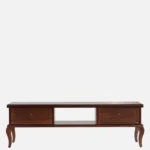 Mudrika Sheesham Wood TV Cabinet with Hand Carved Details in Raw Brown - Image 5