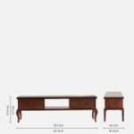 Mudrika Sheesham Wood TV Cabinet with Hand Carved Details in Raw Brown - Image 6