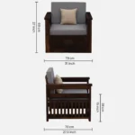 Camden Premium Fabric Single Seater Sofa - Image 5