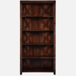 Driftola Mango Wood Book Rack with Rustic Distressed Finish and Iron Brackets - Image 4