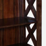 Driftola Mango Wood Book Rack with Rustic Distressed Finish and Iron Brackets - Image 6