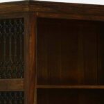 Mudrika Sheesham Wood Bookshelf with Hand Carved Panel Sides in Raw Brown - Image 4