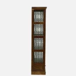 Mudrika Sheesham Wood Bookshelf with Hand Carved Panel Sides in Raw Brown - Image 8