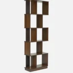 Aranyak Solid Wood Bookshelf with Bamboo Shelf Edges in Deep Forest Brown - Image 2