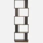 Aranyak Solid Wood Bookshelf with Bamboo Shelf Edges in Deep Forest Brown - Image 3