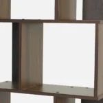 Aranyak Solid Wood Bookshelf with Bamboo Shelf Edges in Deep Forest Brown - Image 4