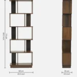 Aranyak Solid Wood Bookshelf with Bamboo Shelf Edges in Deep Forest Brown - Image 7