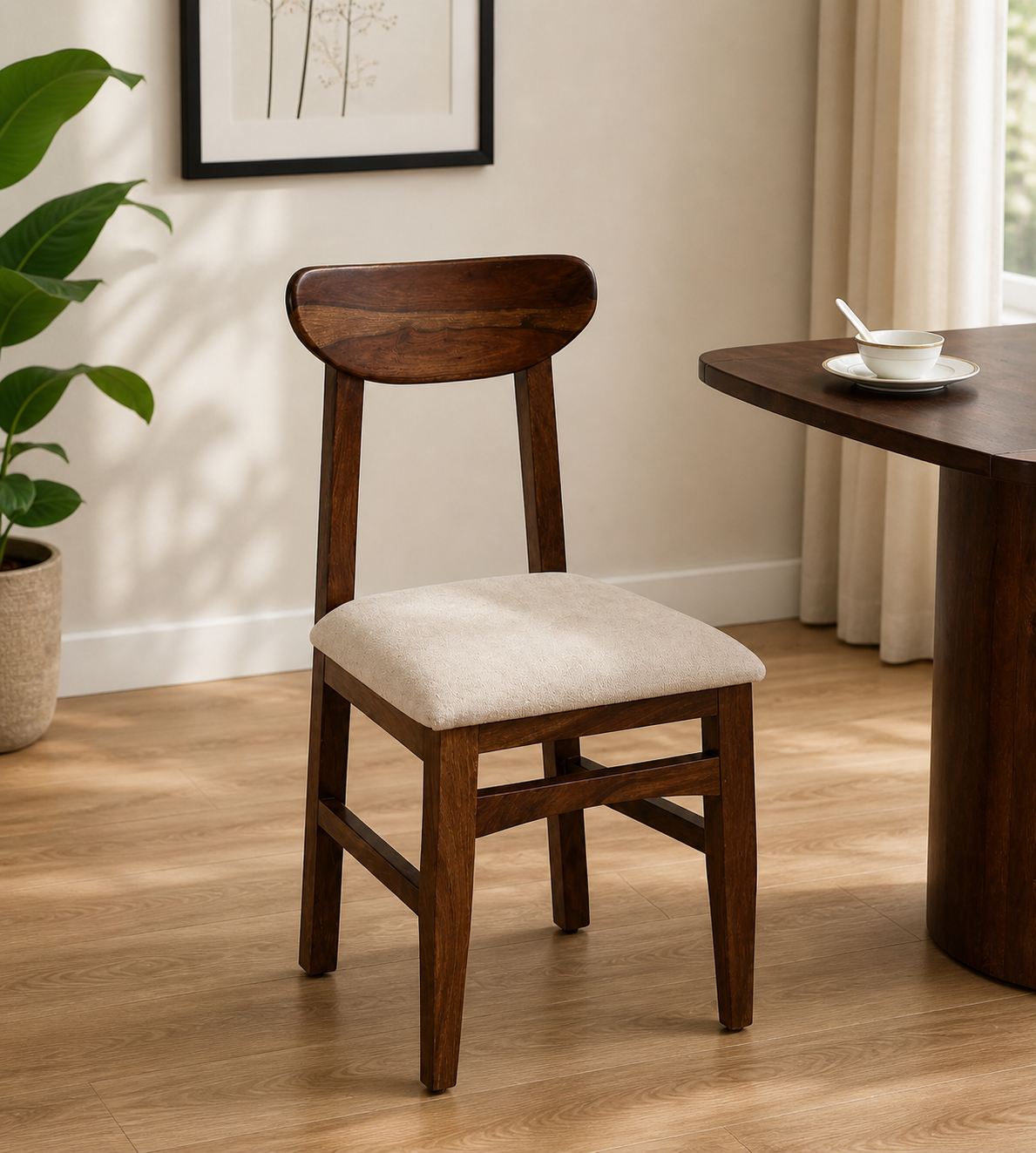Classicwood-1-12.png Anya Sheesham Wood Dining Chair In Scratch Resistant Provincial Teak Finish (SET OF 2) - Image 1