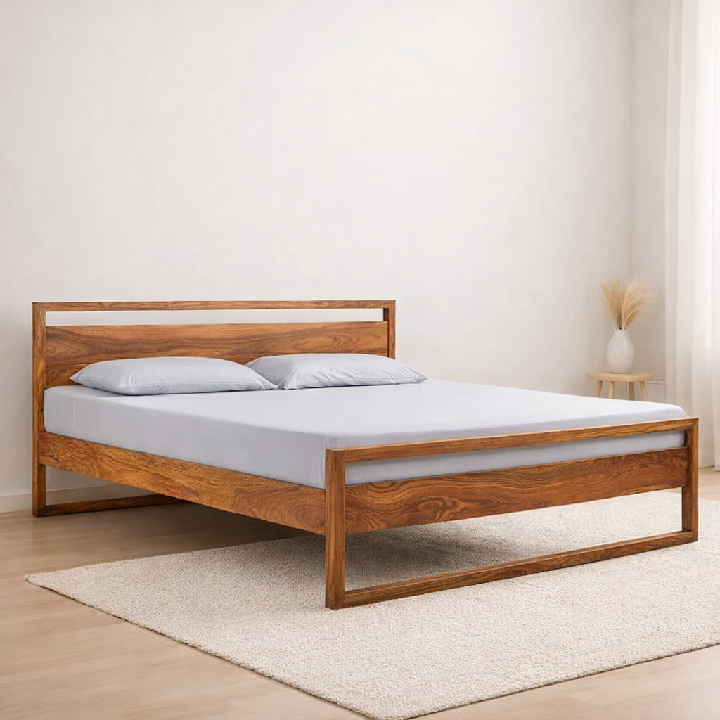 Eephora-Solid-Sheesham-Wood-King-Size-Bed-with-Natural-Walnut-Finish-classic-wood-1.webp Eephora Solid Sheesham Wood Queen Size Bed with Natural Walnut Finish - Image 1