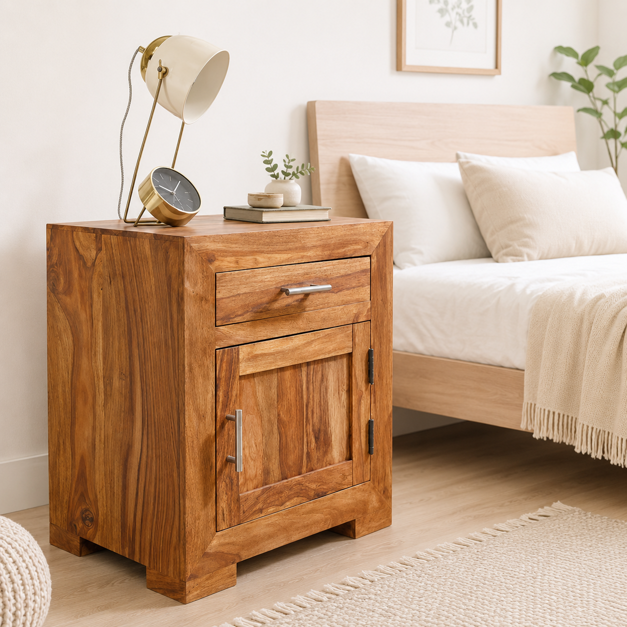 Cden-Natural-Finish-Wooden-Bedroom-Table-classic-wood-1.webp Cden Natural Finish Wooden Bedroom Table - Image 1