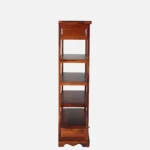 Smriti Solid Sheesham Wood Bookcase with Adjustable Shelves in Warm Brown Finish - Image 5