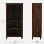 Vistar Solid Sheesham Wood Bookshelf in Antique Teak Finish - Image 3