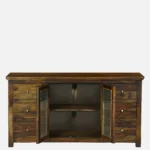 Myra Solid Wood Storage Cabinet With Shelves In Honey Oak Finish - Image 7