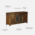 Myra Solid Wood Storage Cabinet With Shelves In Honey Oak Finish - Image 12