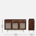 Kiara Sheesham Wood Display Cabinet In Walnut Finish - Image 10