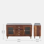 Avni Solid Sheesham Wood Utility Cabinet In Natural Finish - Image 4