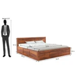 Norin Mango Wood King Size Hydraulic Storage Bed in Honey Oak Finish - Image 3