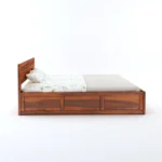 Norin Mango Wood King Size Hydraulic Storage Bed in Honey Oak Finish - Image 6