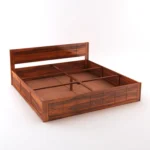 Norin Mango Wood King Size Hydraulic Storage Bed in Honey Oak Finish - Image 8