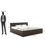 Brynn Teak Solid Wood Double Bed With Box Storage in Provincial Teak Finish - Image 7