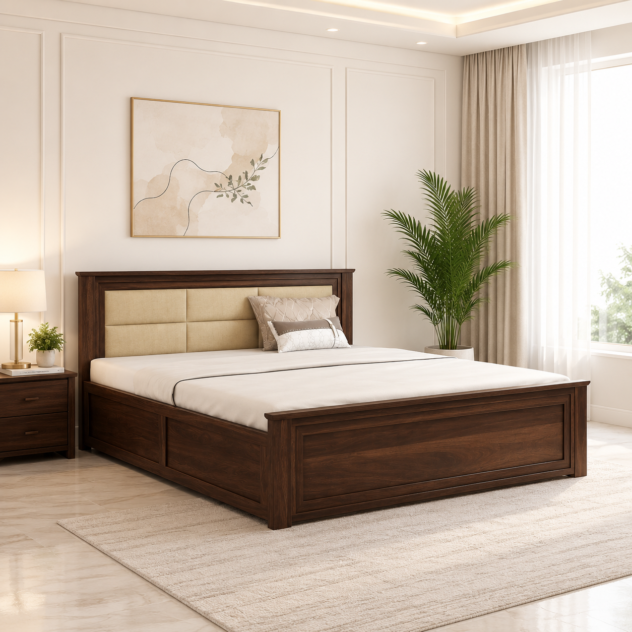 Lyren-Sheesham-Solid-Wood-King-Size-Bed-With-Box-Storage-in-Antique-Oak-Finish-classic-wood-1.png Lyren Sheesham Solid Wood King Size Bed With Box Storage in Antique Oak Finish - Image 1