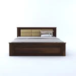 Lyren Sheesham Solid Wood King Size Bed With Box Storage in Antique Oak Finish - Image 2