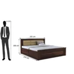 Lyren Sheesham Solid Wood King Size Bed With Box Storage in Antique Oak Finish - Image 6