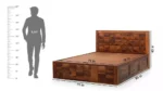 Veron Acacia Wood Double Bed With Drawer Storage in Natural Light Finish - Image 7