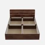 Corin Solid Teak Wood King Size Bed Without Storage in Dark Walnut Finish - Image 5