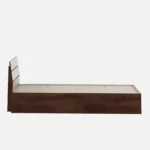 Corin Solid Teak Wood King Size Bed Without Storage in Dark Walnut Finish - Image 7