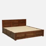 Kastor Mango Wood Queen Size Hydraulic Storage Bed in Dark Walnut Finish - Image 3