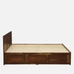 Kastor Mango Wood Queen Size Hydraulic Storage Bed in Dark Walnut Finish - Image 4
