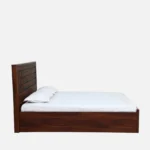Elwyn Acacia Wood Queen Size Hydraulic Storage Bed in Warm Brown Finish - Image 2