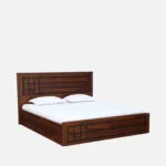 Elwyn Acacia Wood Queen Size Hydraulic Storage Bed in Warm Brown Finish - Image 7