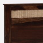 Erwyn Acacia Wood Queen Size Bed Without Storage in Warm Natural Finish - Image 2