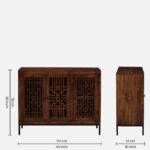 Anay Solid Sheesham Wood Utility Storage Cabinet in Provincial Teak Finish - Image 2