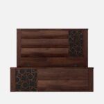 Jorwin Sheesham Solid Wood Queen Size Hydraulic Storage Bed in Light Oak Finish - Image 4