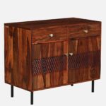Aspen Sheesham Wood Utility Cabinet in Teak Finish - Image 3