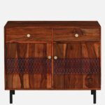 Aspen Sheesham Wood Utility Cabinet in Teak Finish - Image 4