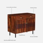 Aspen Sheesham Wood Utility Cabinet in Teak Finish - Image 13