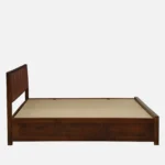 Aldwin Sheesham Solid Wood Queen Size Bed With Box Storage in Natural Teak Finish - Image 4