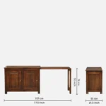 Valencia Solid Wood Storage Cabinet in Walnut Finish - Image 7