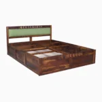 Taldric Mango Wood Queen Size Hydraulic Storage Bed in Pecan Brown Finish - Image 3