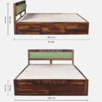 Taldric Mango Wood Queen Size Hydraulic Storage Bed in Pecan Brown Finish - Image 7