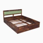 Taldric Mango Wood Queen Size Hydraulic Storage Bed in Pecan Brown Finish - Image 8