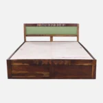 Taldric Mango Wood Queen Size Hydraulic Storage Bed in Pecan Brown Finish - Image 9