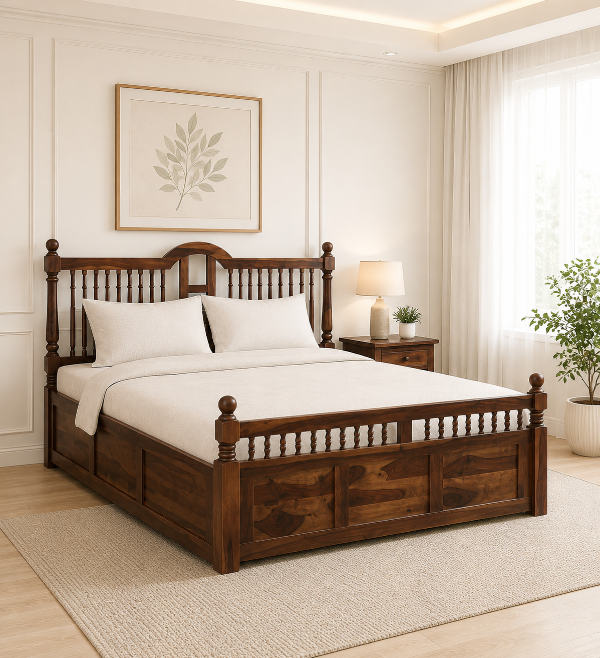 Zelvyn-Teak-Solid-Wood-Queen-Size-Hydraulic-Bed-With-Storage-in-Copper-Teak-Finish-classic-wood-1.png Zelvyn Teak Solid Wood Queen Size Hydraulic Bed With Storage in Copper Teak Finish - Image 1