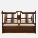 Zelvyn Teak Solid Wood Queen Size Hydraulic Bed With Storage in Copper Teak Finish - Image 6