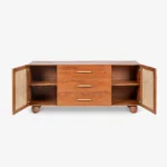 Oak Vista Contemporary Display Utility Cabinet - Image 6